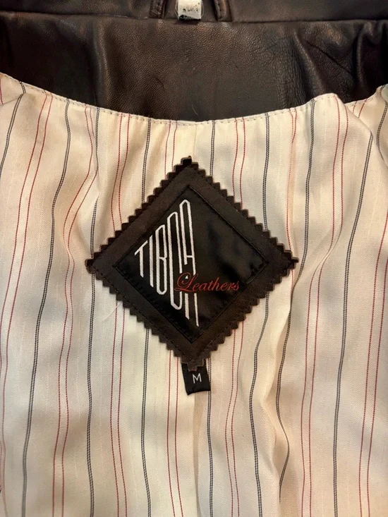 Medium Women's Dark Brown/Black Genuine Leather Blazer Jacket - Picture 7 of 9